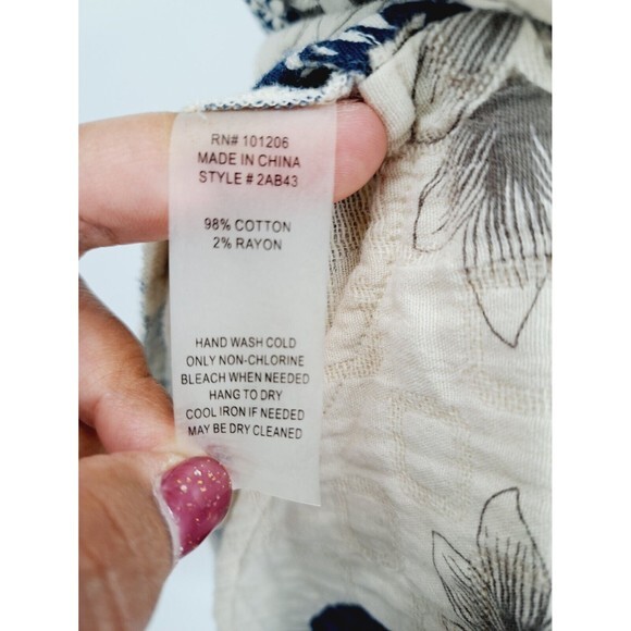 Soft Surroundings L Large Floral Button Shirt Jacket Cotton Blend Shacket Pocket - Picture 5 of 7